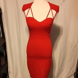 Guess Red cap-sleeve strappy dress size S